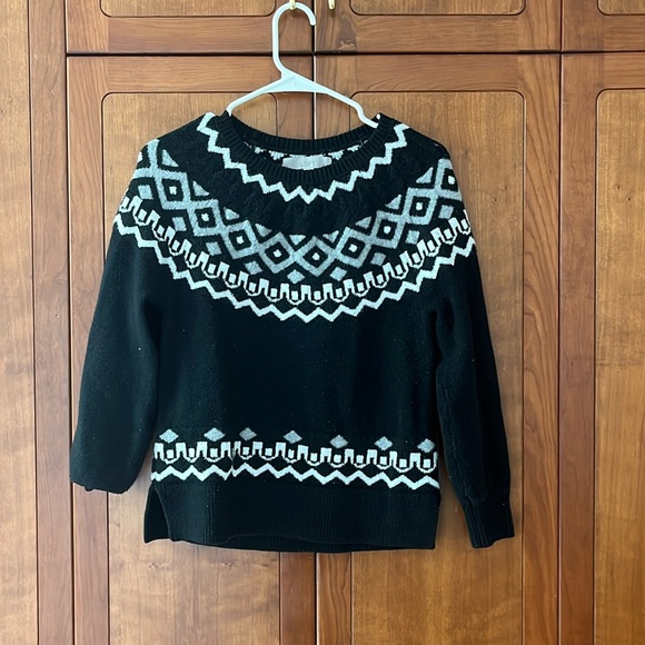 LOFT Sweaters - Fair Isle Black Sweater